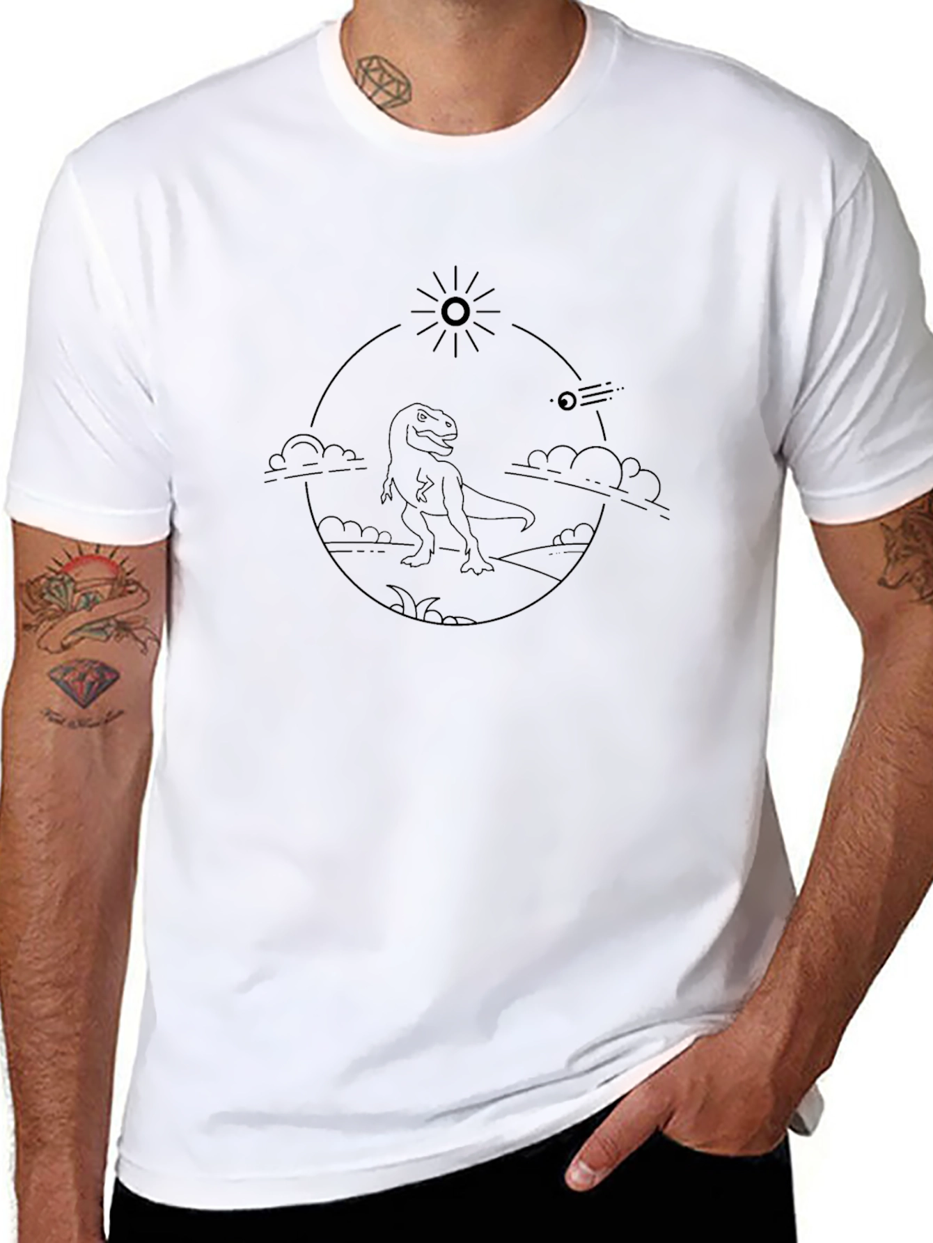 Dino Meteor T-Shirt - Graphic Tee