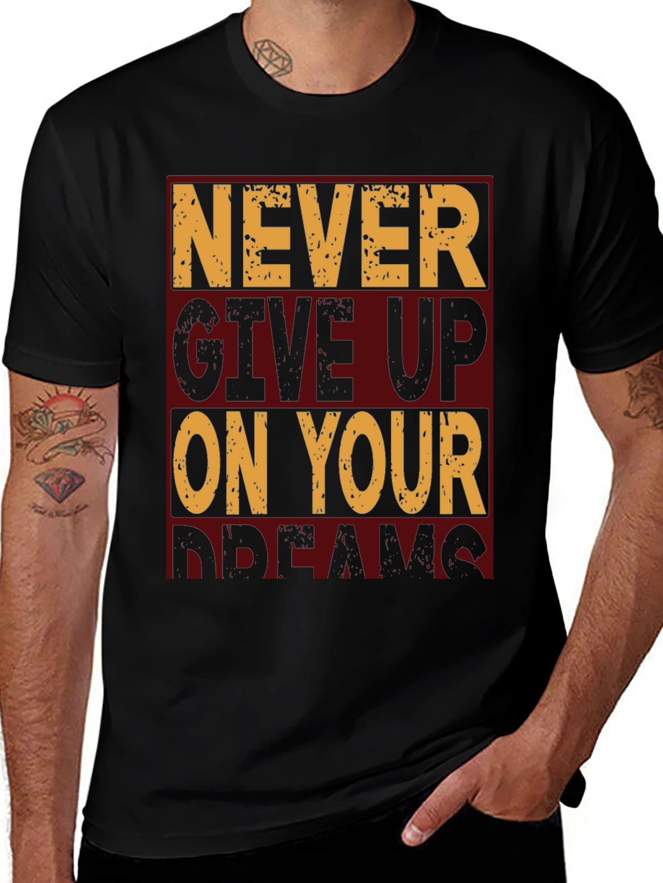 Motivational Never Give Up Graphic T-Shirt
