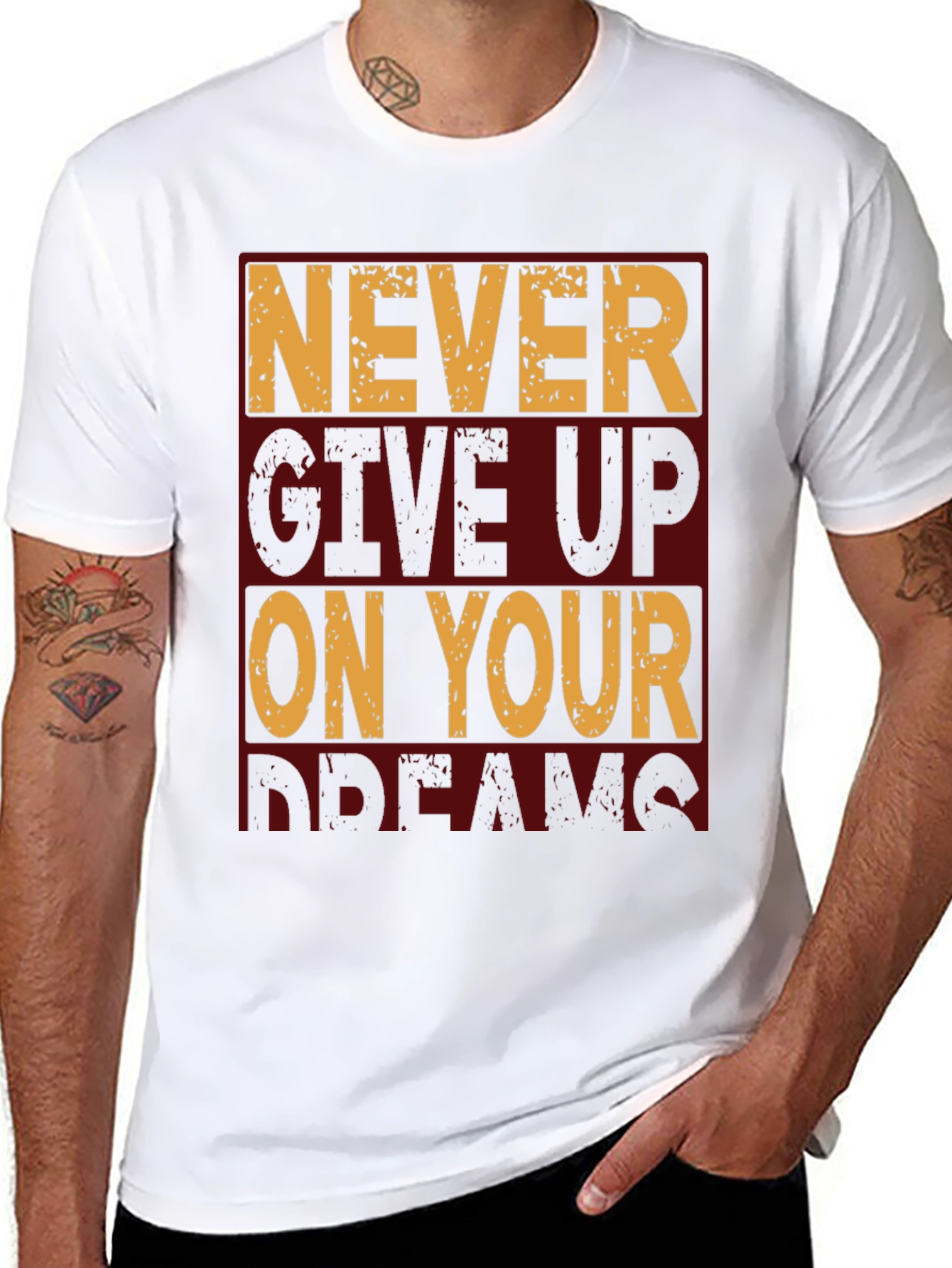 Motivational Never Give Up Graphic T-Shirt