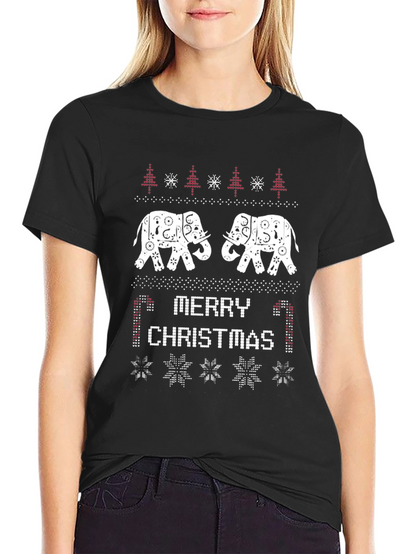 Elephant Merry Christmas T-Shirt