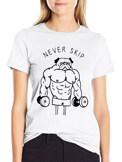 Never Skip Leg Day Weightlifting Pug Mens Black T-Shirt