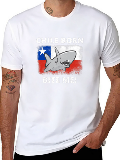 Chile Born Shark Bite Me! Graphic T-Shirt