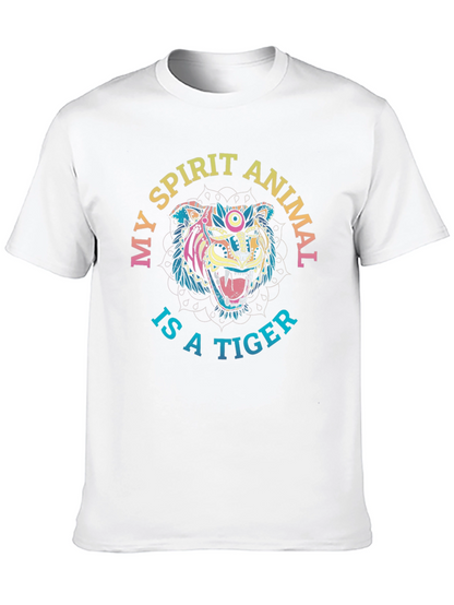 Spirit Animal Tiger Graphic Tee - Mens Black T-Shirt