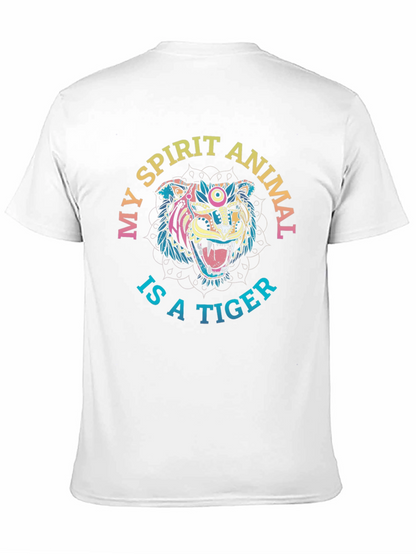 Spirit Animal Tiger Graphic Tee - Mens Black T-Shirt