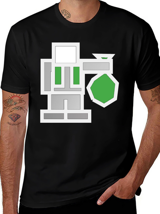 Abstract Geometric Graphic Black T-Shirt