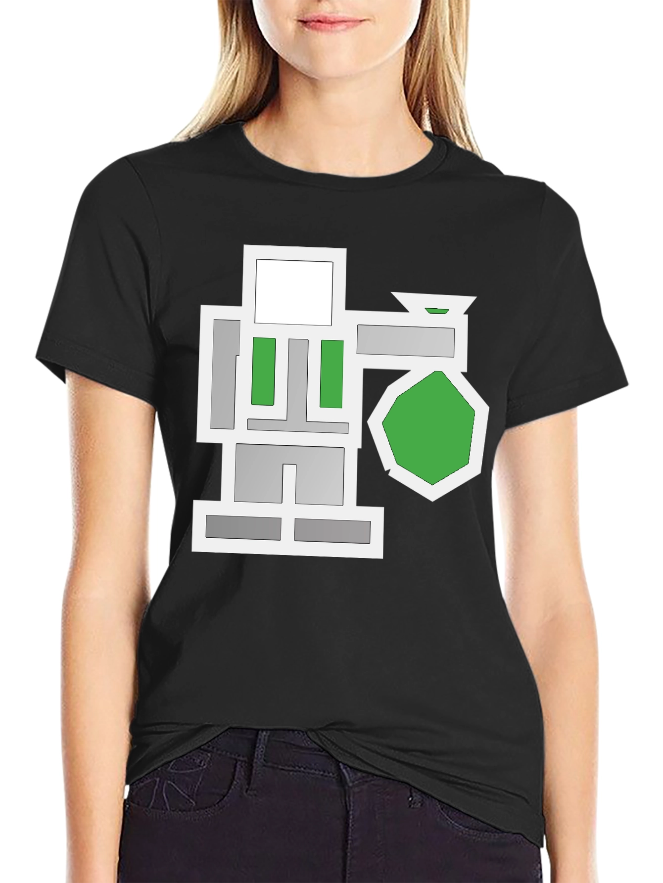 Abstract Geometric Graphic Black T-Shirt