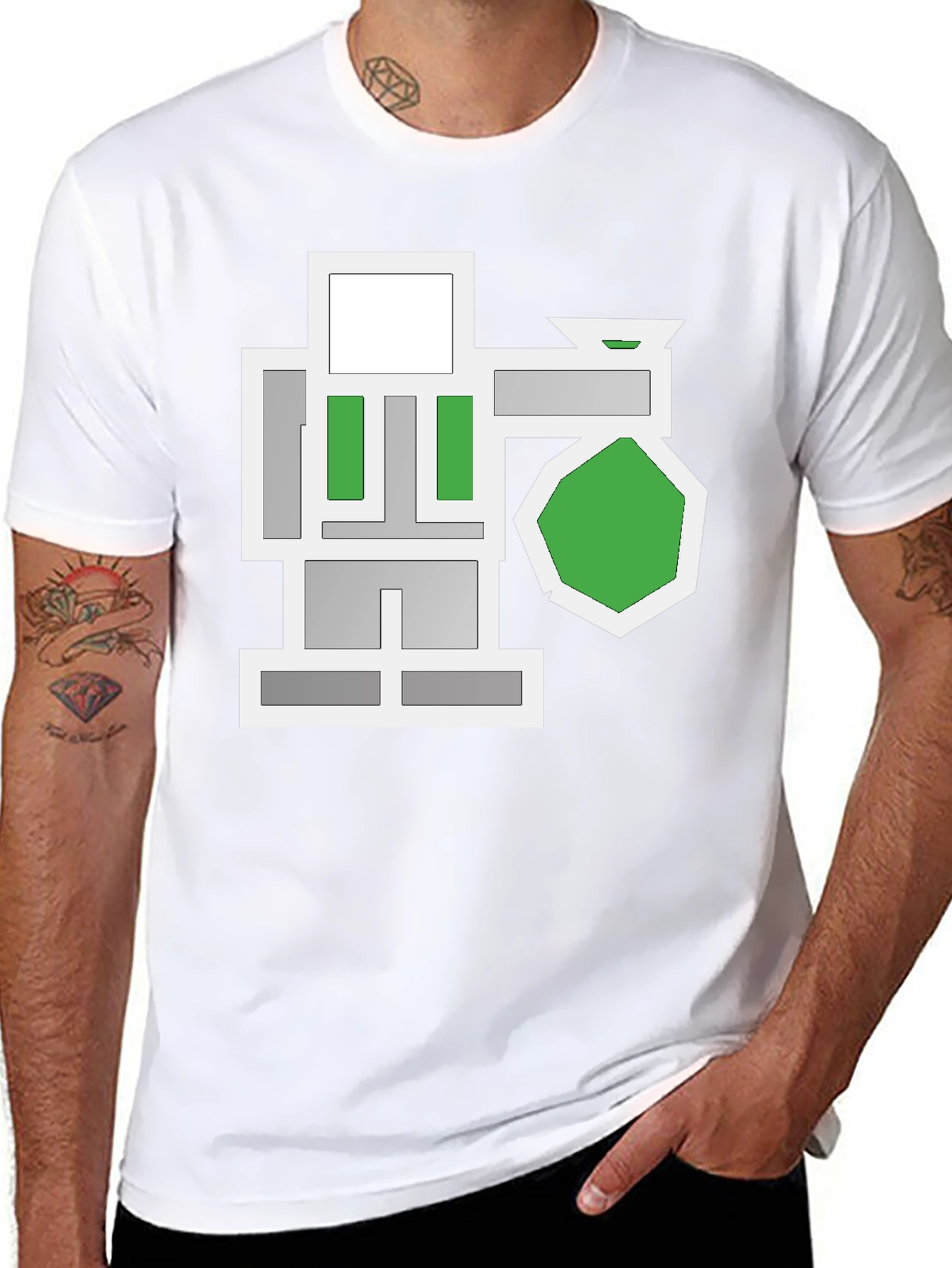 Abstract Geometric Graphic Black T-Shirt