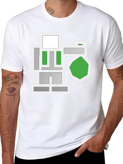 Abstract Geometric Graphic Black T-Shirt