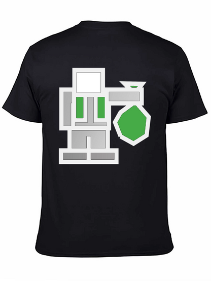 Abstract Geometric Graphic Black T-Shirt