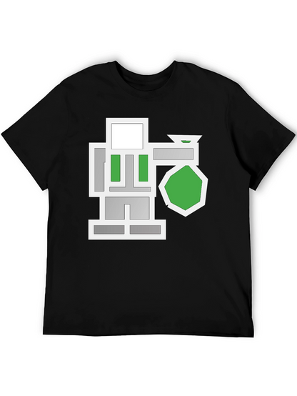 Abstract Geometric Graphic Black T-Shirt