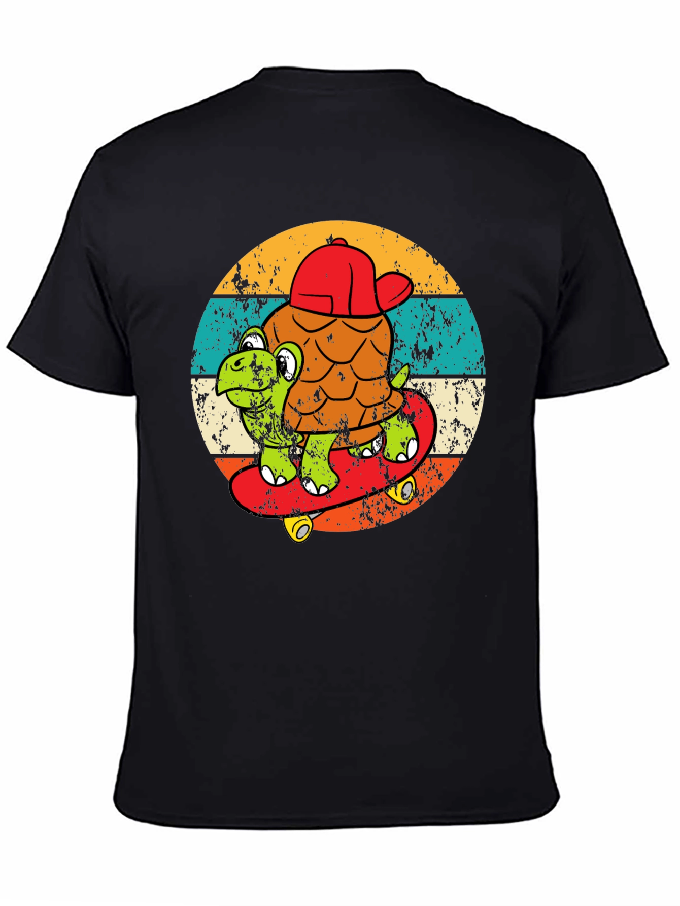 Turtle Skateboarder Graphic Tee - Cool Retro Design