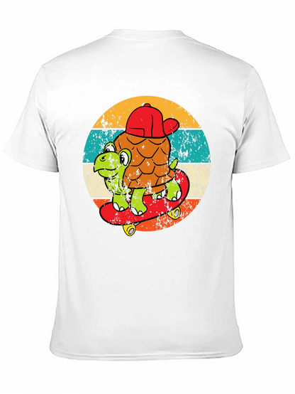 Turtle Skateboarder Graphic Tee - Cool Retro Design