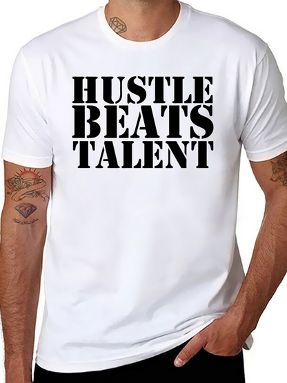 Hustle Beats Talent Black Graphic Tee