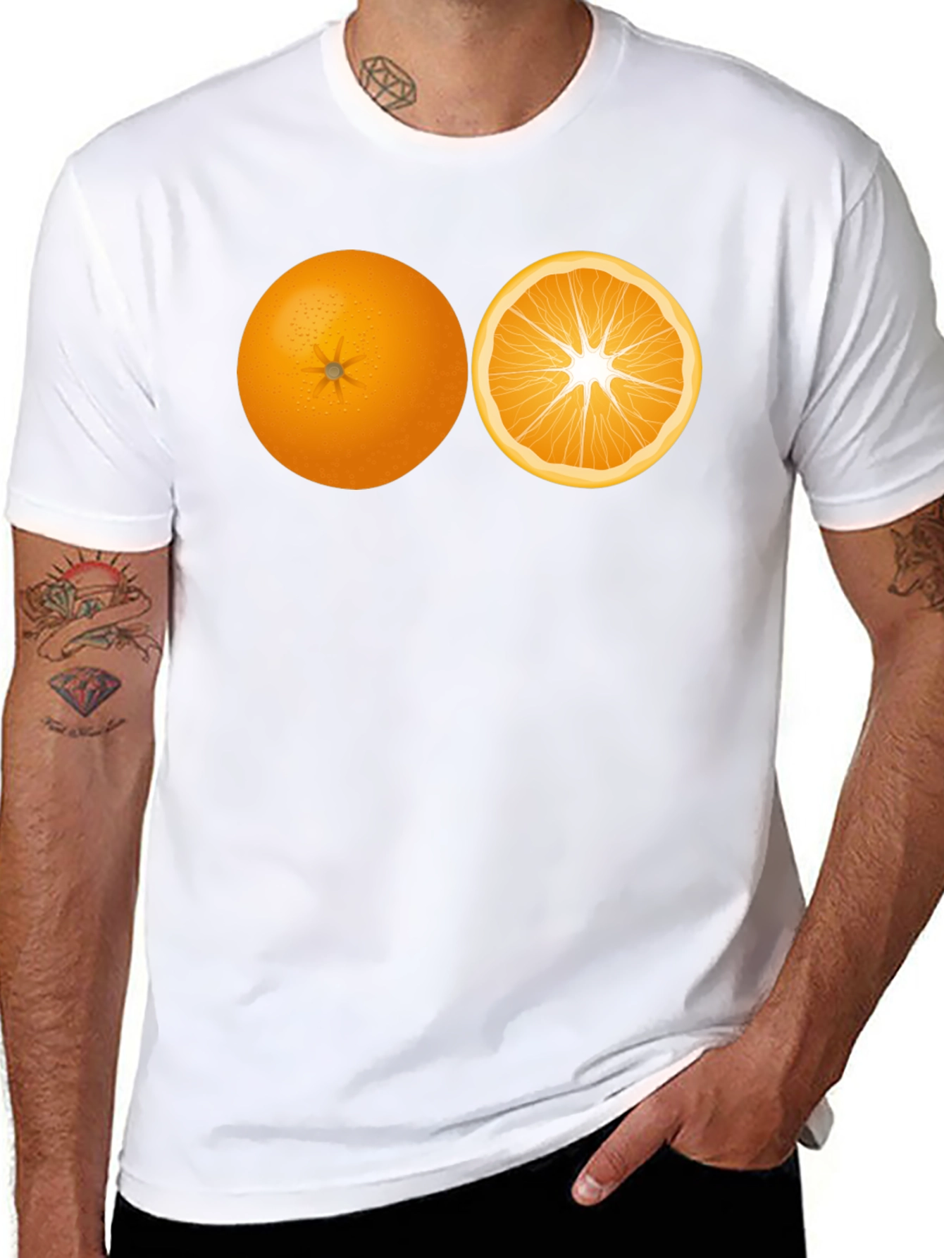 Orange Slice Graphic Black Tee
