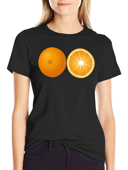 Orange Slice Graphic Black Tee