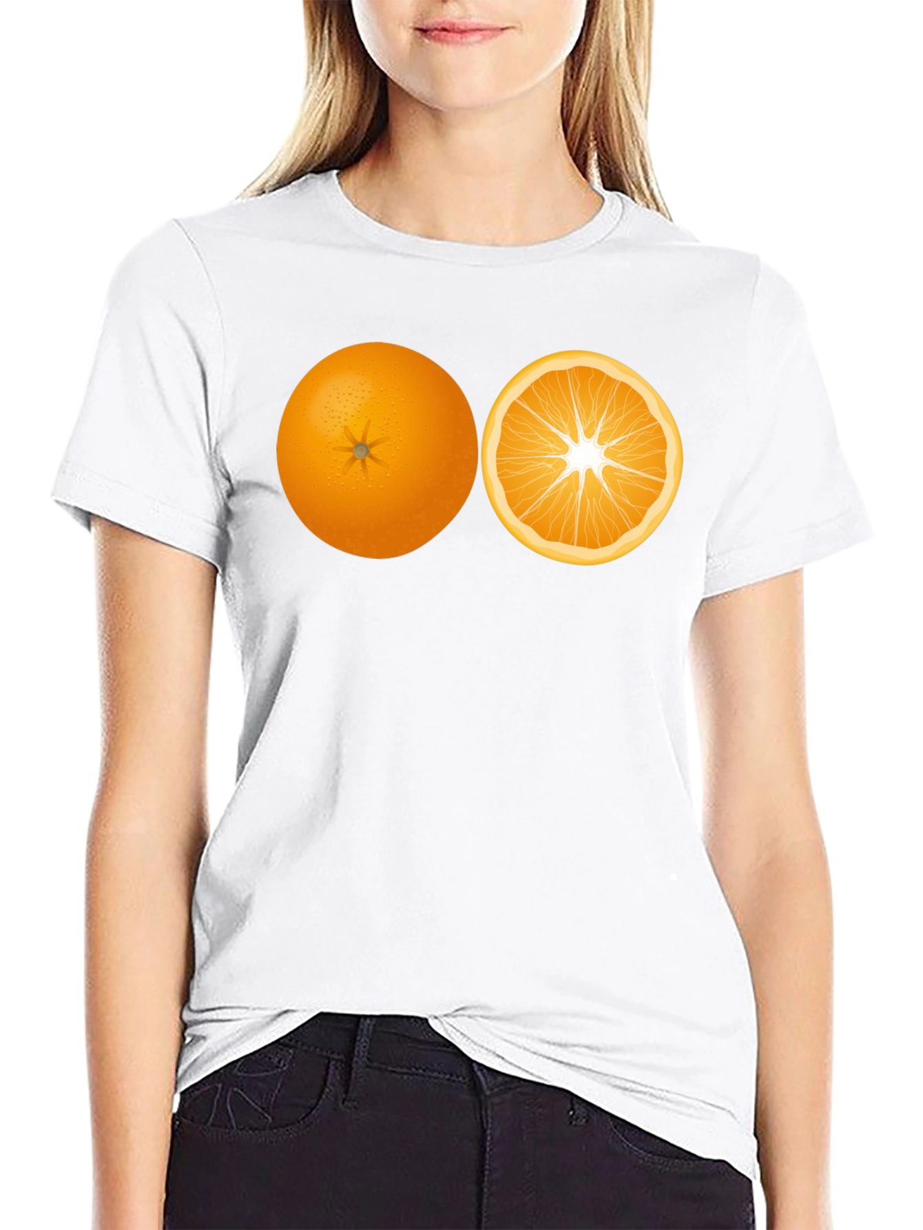 Orange Slice Graphic Black Tee