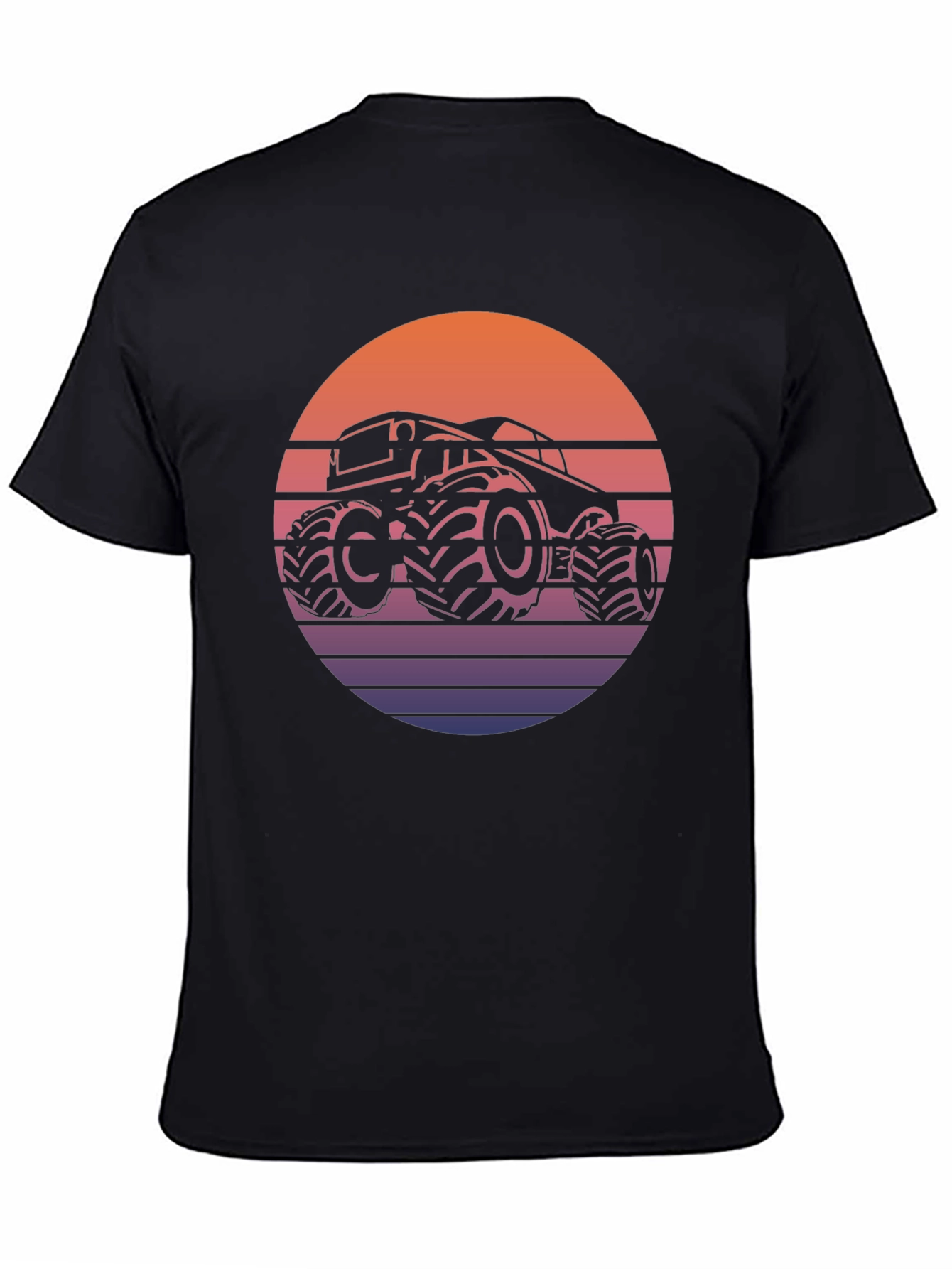 Retro Monster Truck Sunset Graphic T-Shirt