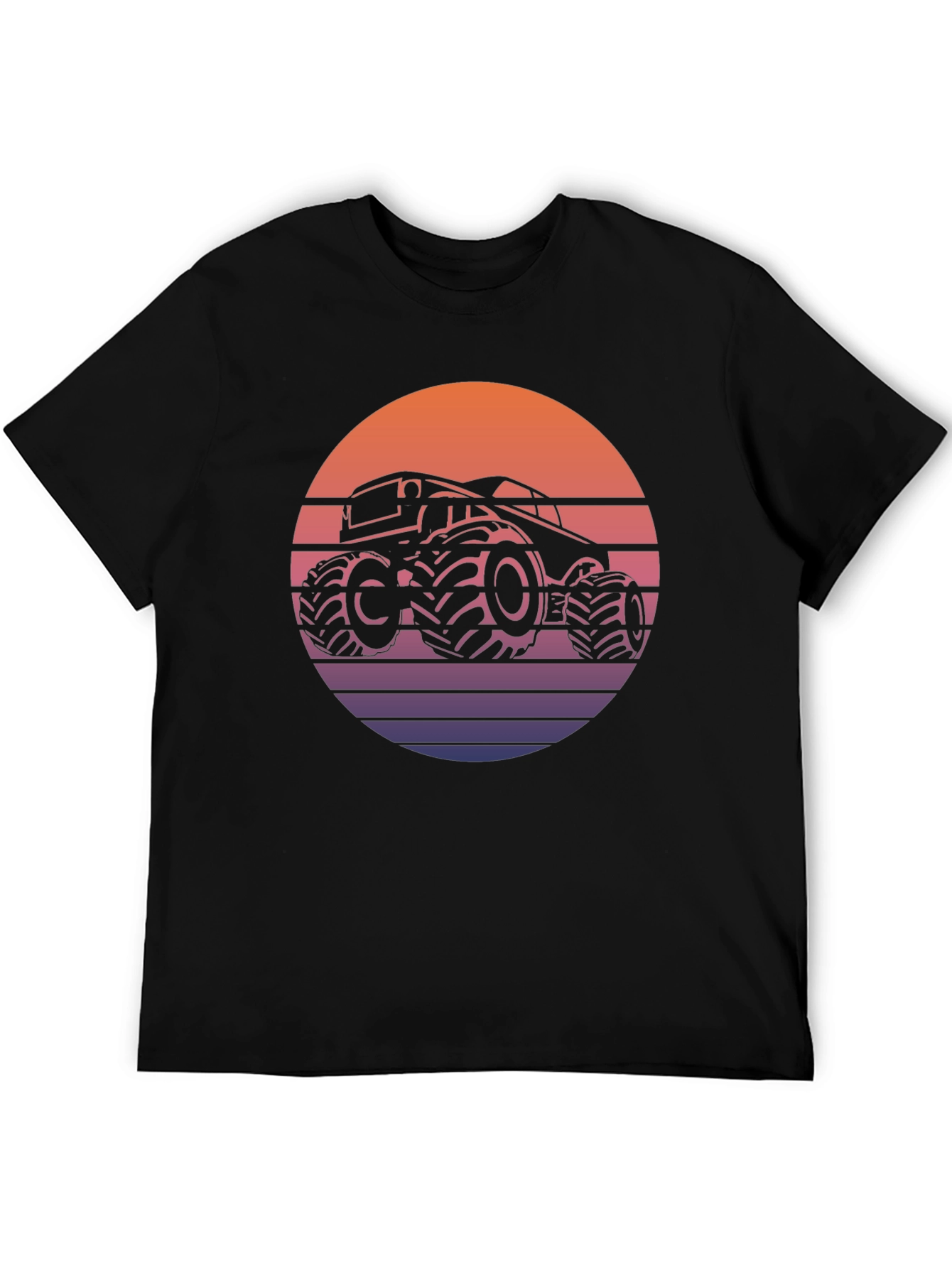 Retro Monster Truck Sunset Graphic T-Shirt