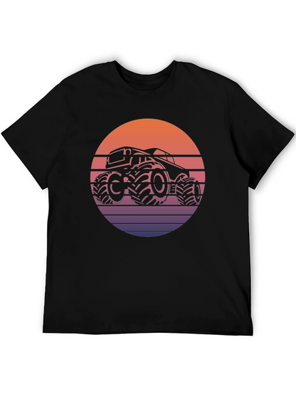 Retro Monster Truck Sunset Graphic T-Shirt