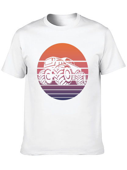 Retro Monster Truck Sunset Graphic T-Shirt
