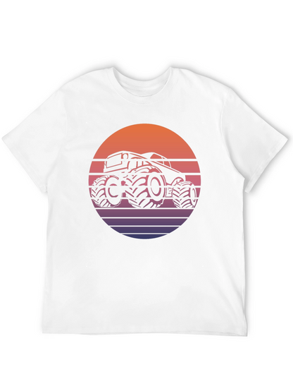 Retro Monster Truck Sunset Graphic T-Shirt