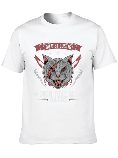 Funny Cat Graphic Tee - Du Bist Lustig