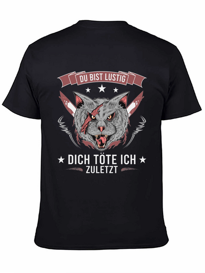 Funny Cat Graphic Tee - Du Bist Lustig