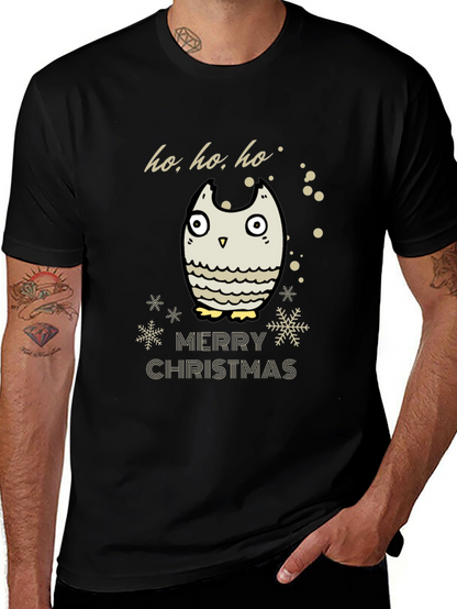 Merry Christmas Owl T-Shirt - Holiday Cheer