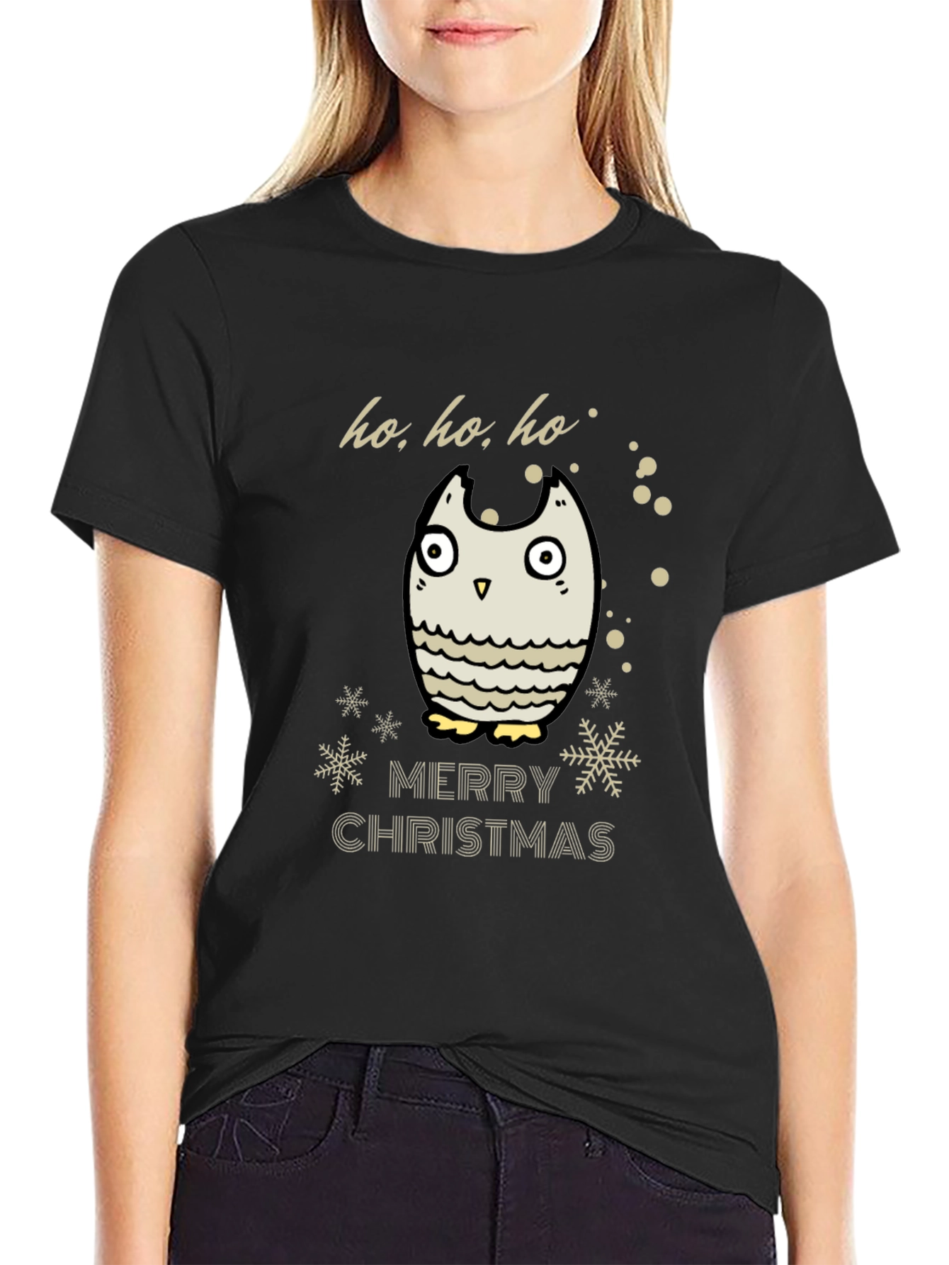 Merry Christmas Owl T-Shirt - Holiday Cheer
