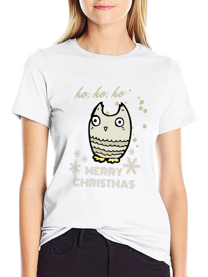 Merry Christmas Owl T-Shirt - Holiday Cheer
