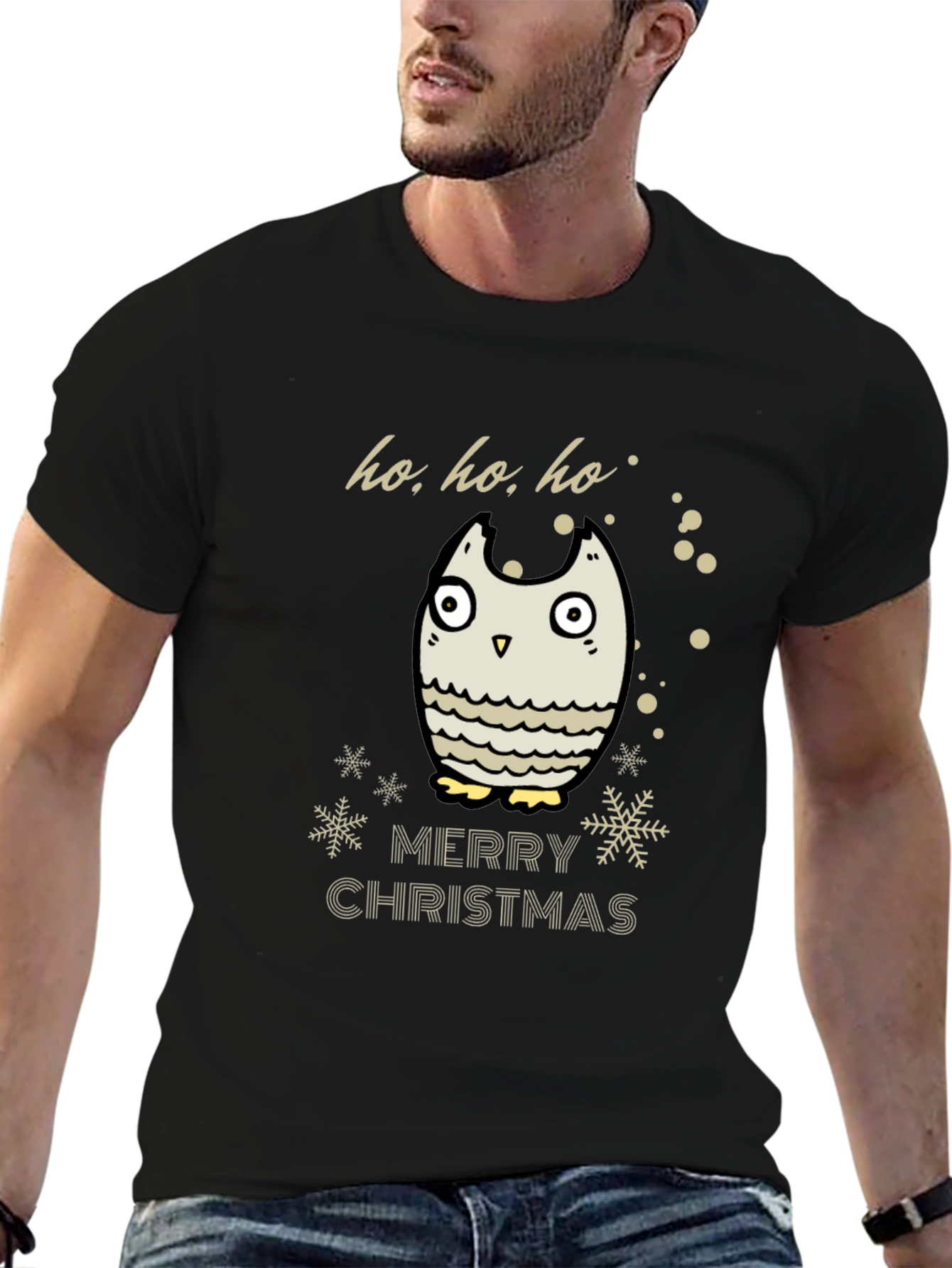 Merry Christmas Owl T-Shirt - Holiday Cheer