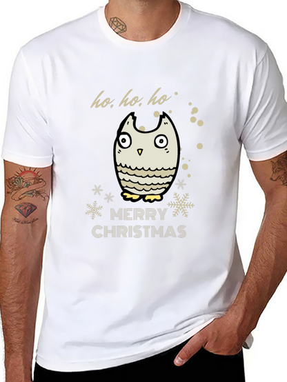 Merry Christmas Owl T-Shirt - Holiday Cheer