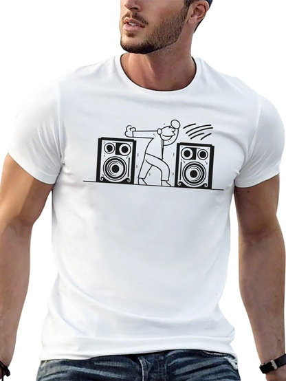 Line Art Speaker System Black Tee