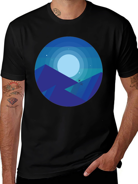 Midnight Mountainscape Graphic Tee - Black
