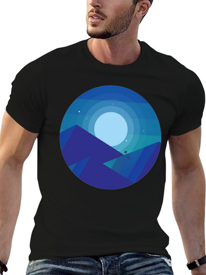 Midnight Mountainscape Graphic Tee - Black