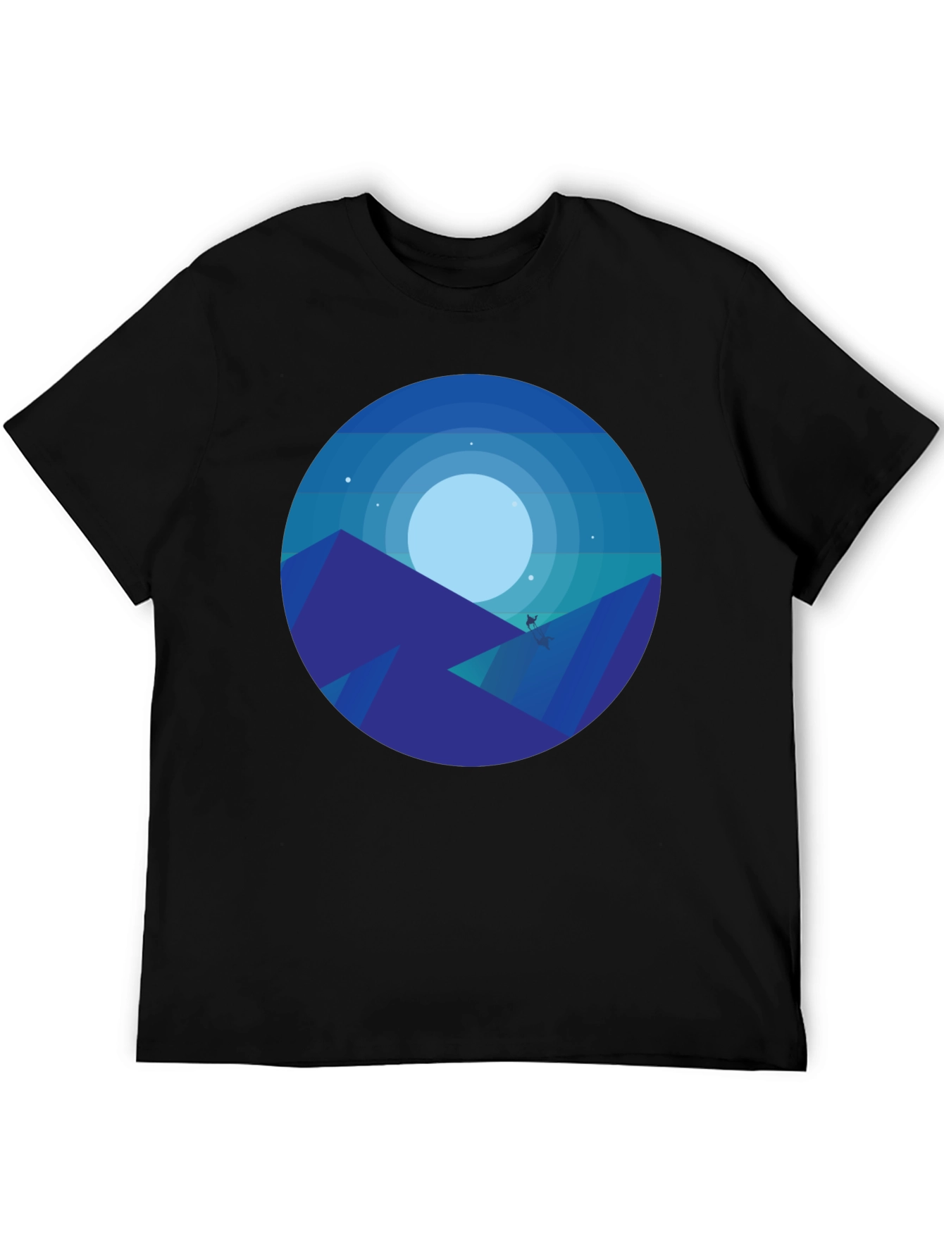 Midnight Mountainscape Graphic Tee - Black