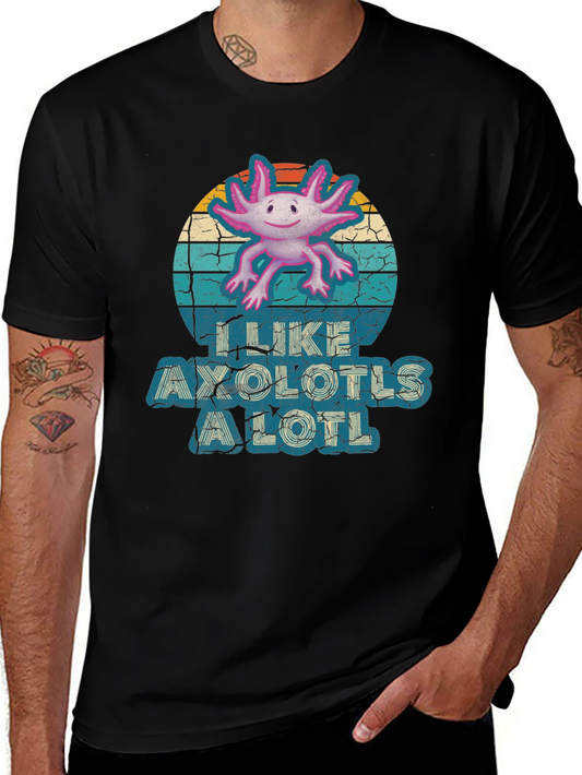 Axolotl Lover Tee - I Like Axolotls A Lotl - Retro Style