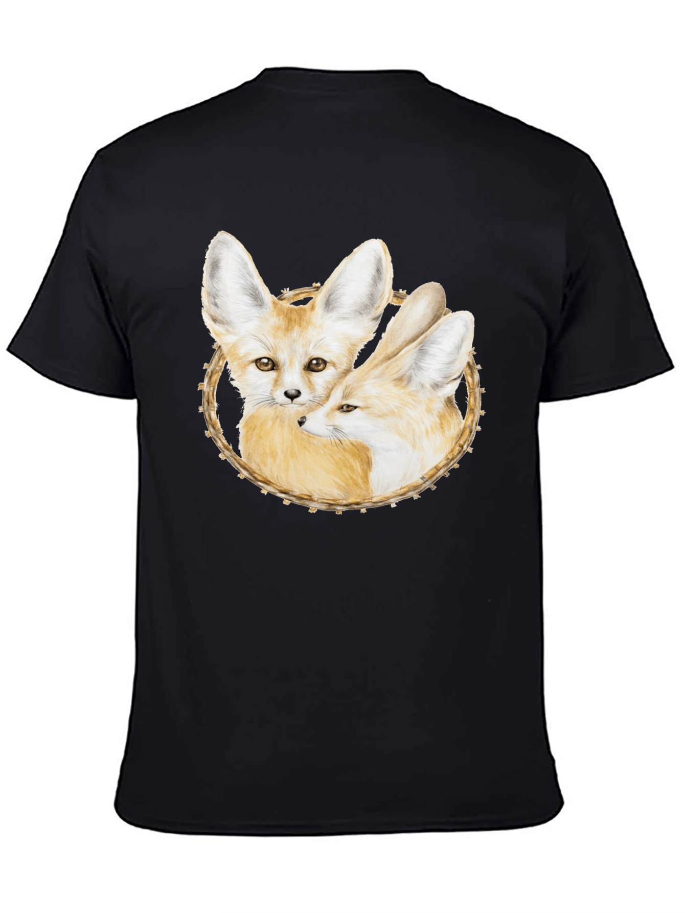 Fennec Fox Graphic Tee - Black
