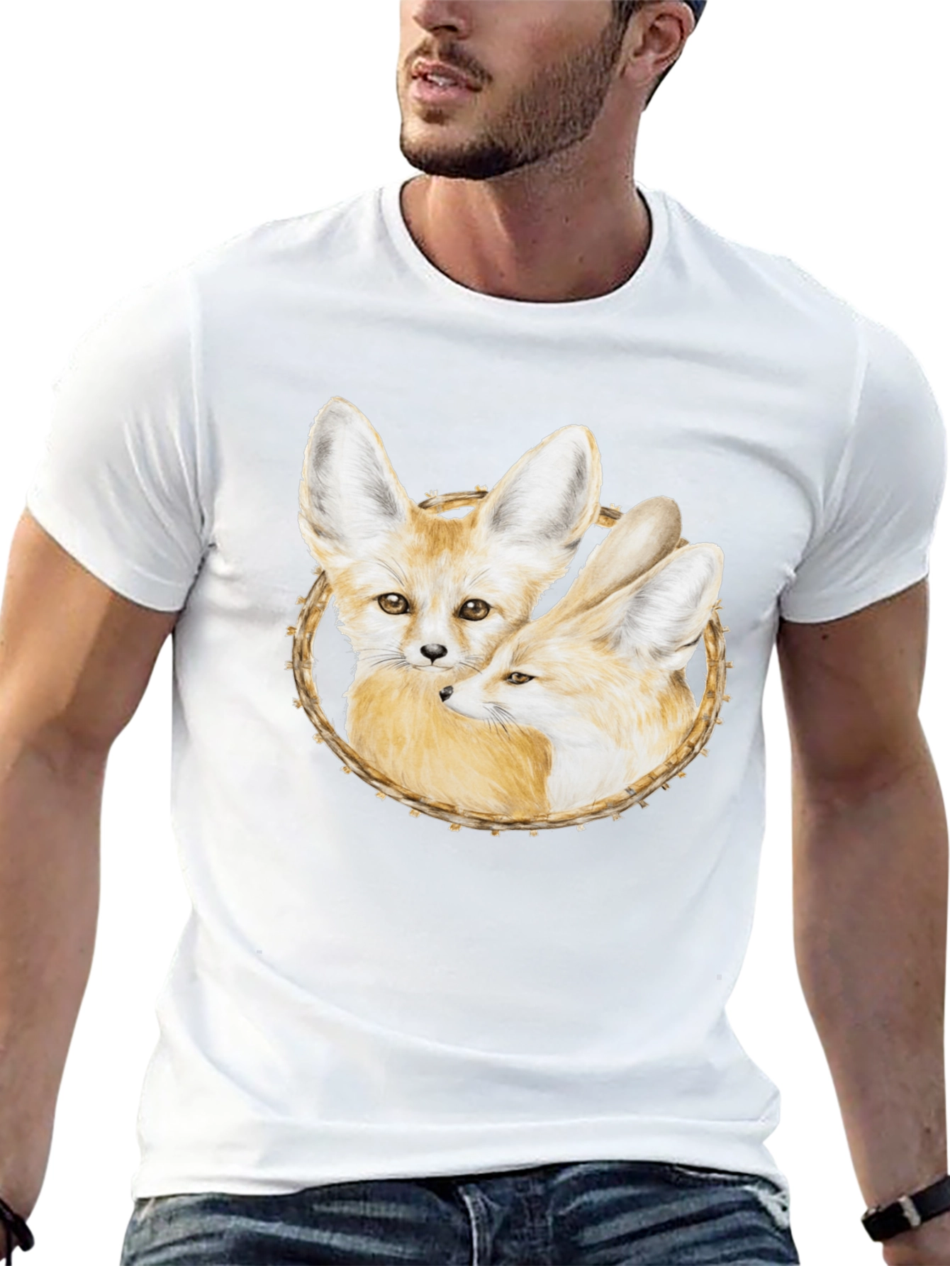Fennec Fox Graphic Tee - Black