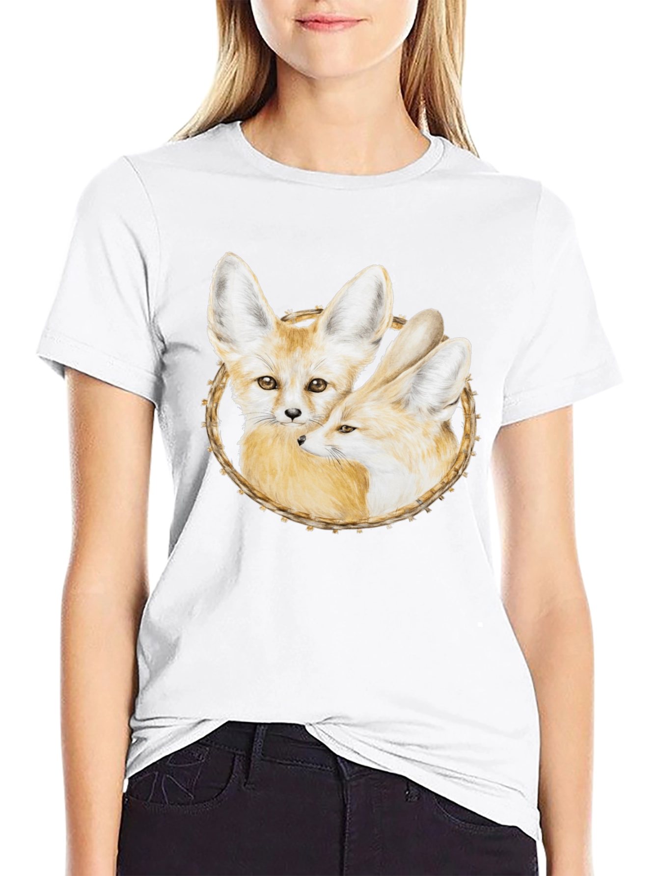 Fennec Fox Graphic Tee - Black