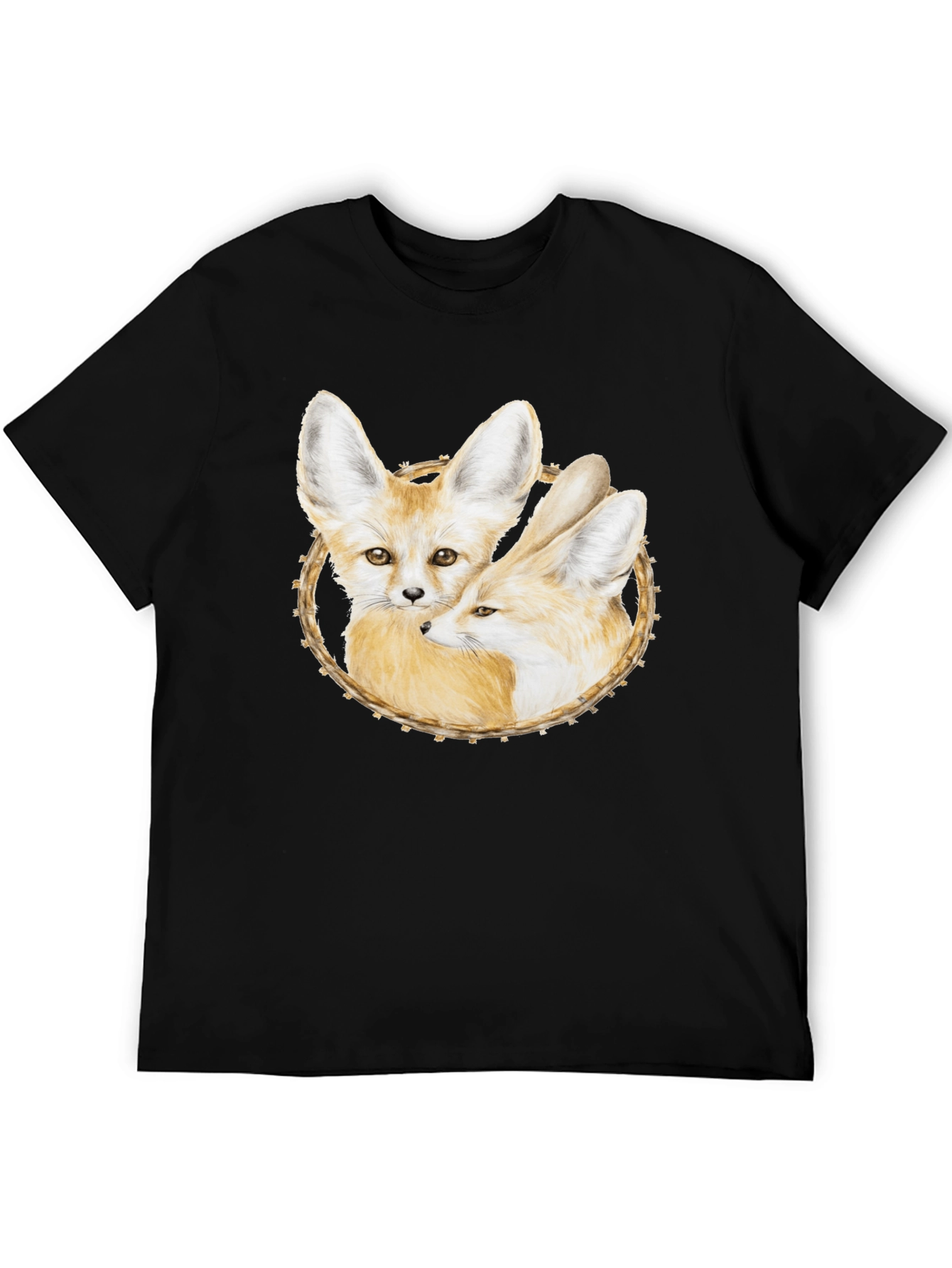 Fennec Fox Graphic Tee - Black