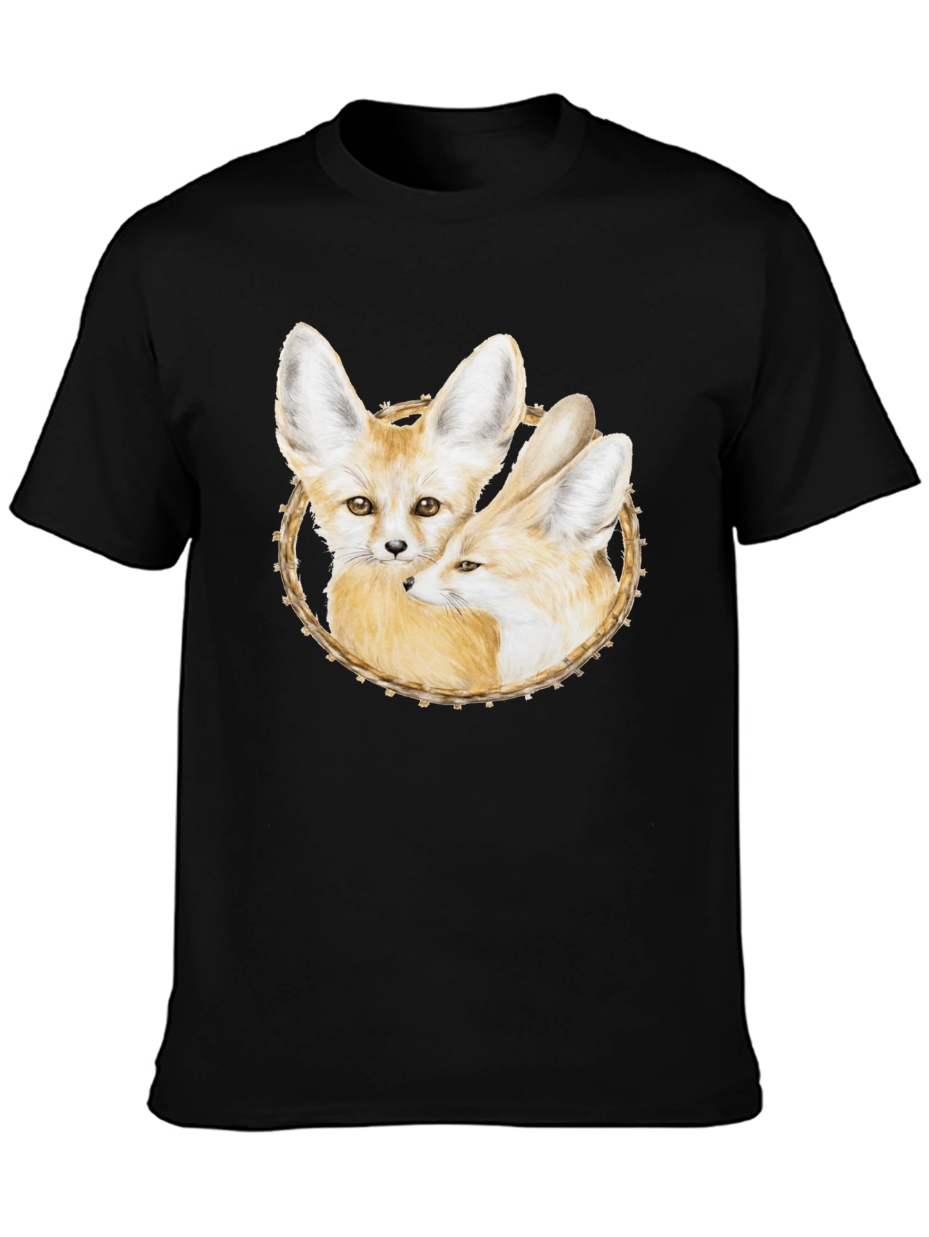 Fennec Fox Graphic Tee - Black
