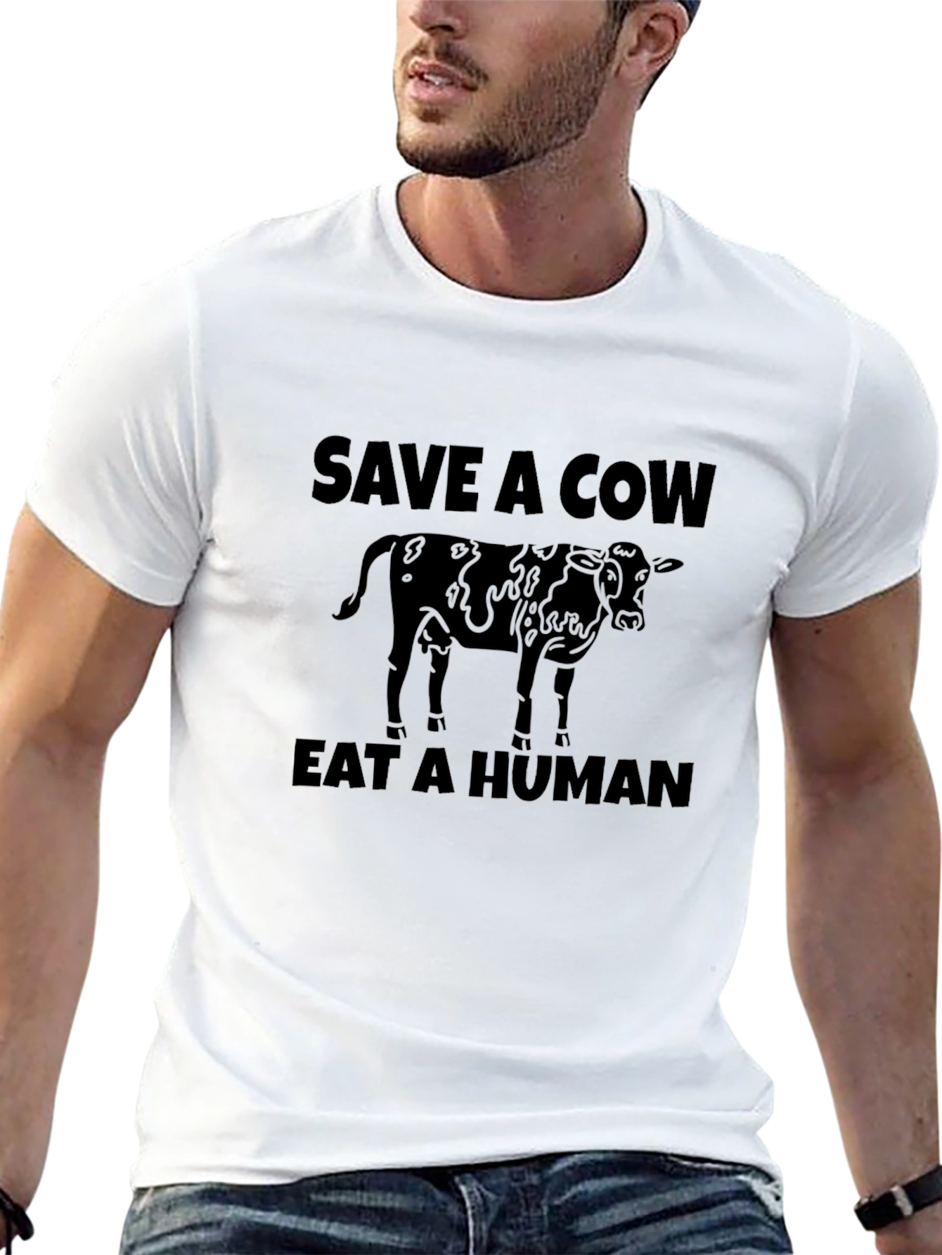 Save A Cow Eat A Human Graphic T-Shirt