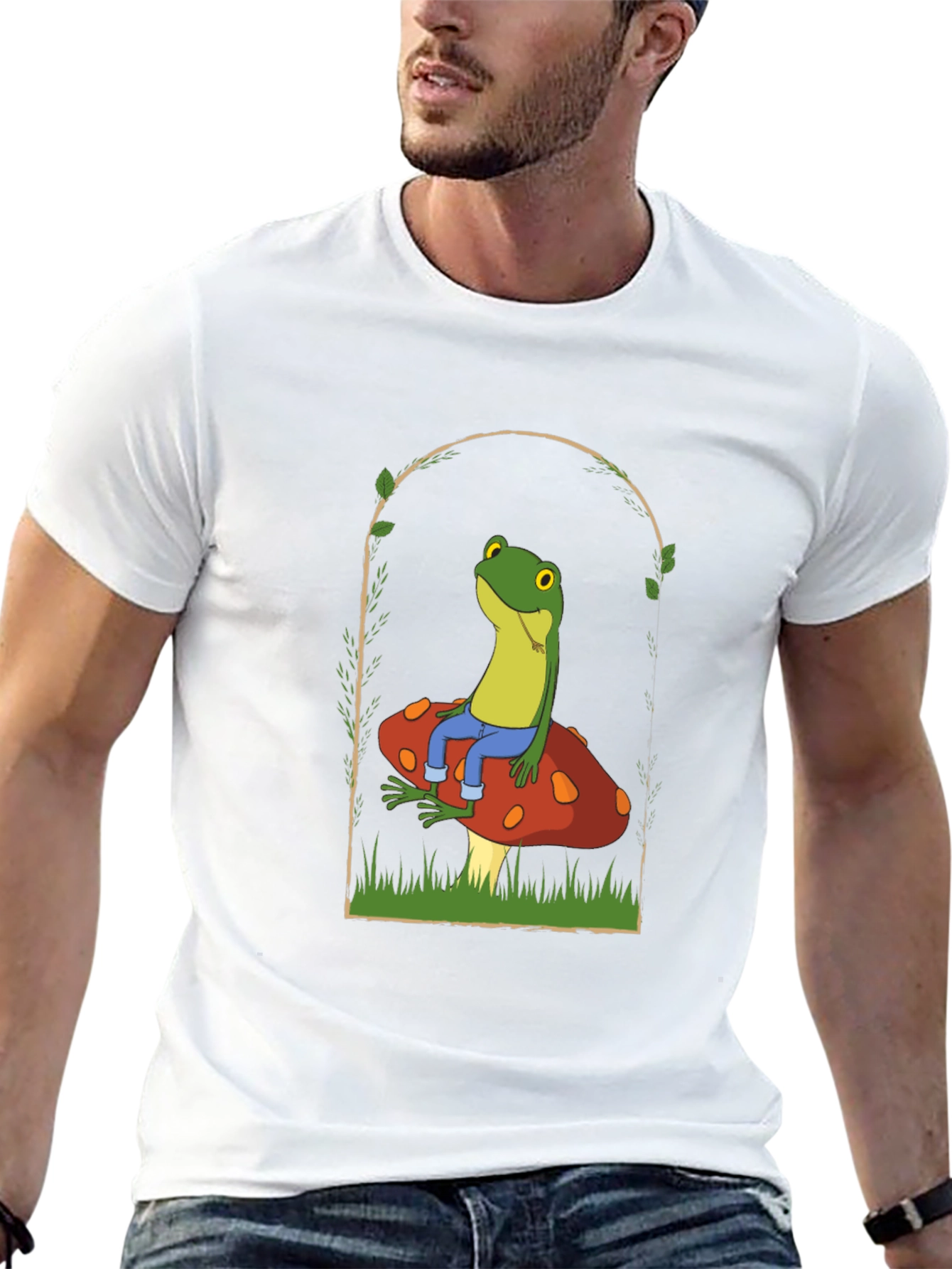 Frog on Mushroom Graphic Tee