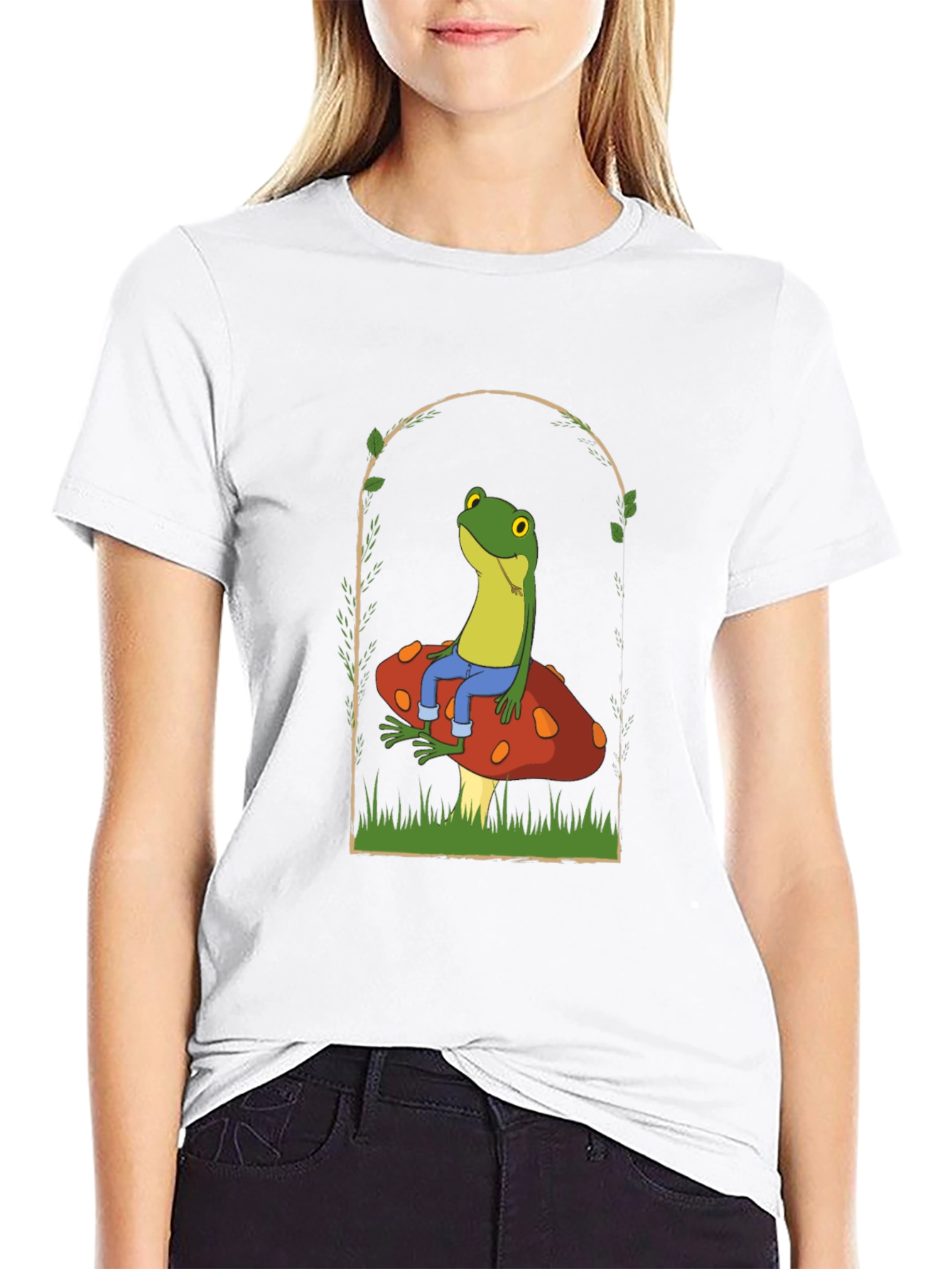 Frog on Mushroom Graphic Tee