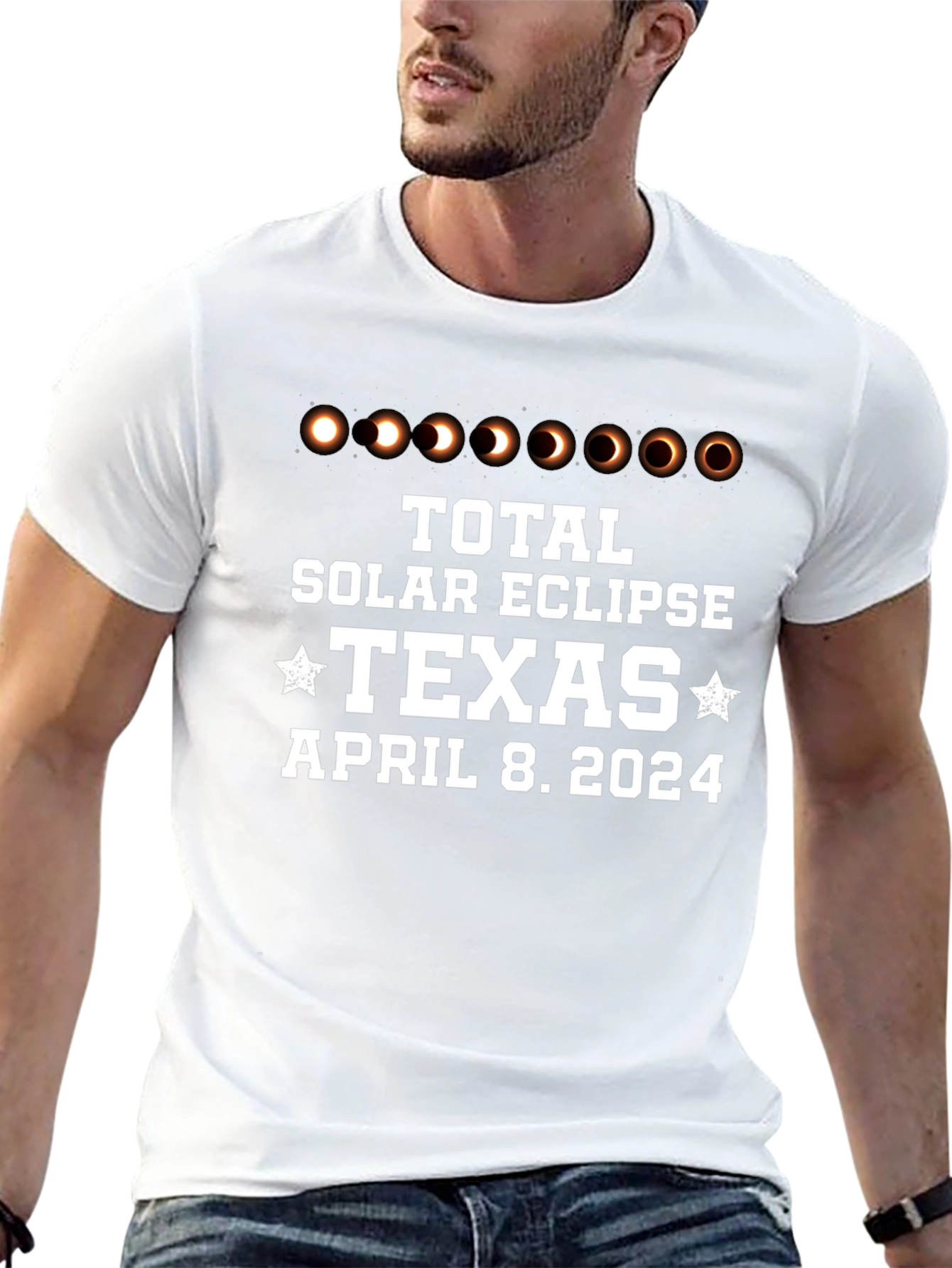 Total Solar Eclipse Texas April 8 2024 Black T-Shirt