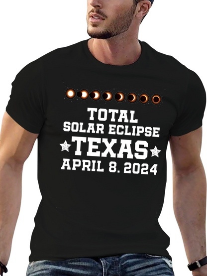 Total Solar Eclipse Texas April 8 2024 Black T-Shirt