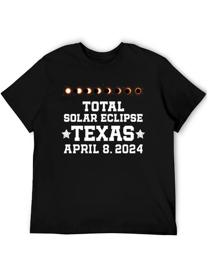 Total Solar Eclipse Texas April 8 2024 Black T-Shirt