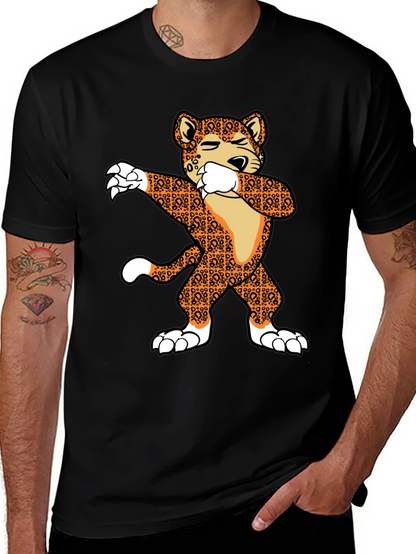 Dabbing Leopard Graphic T-Shirt