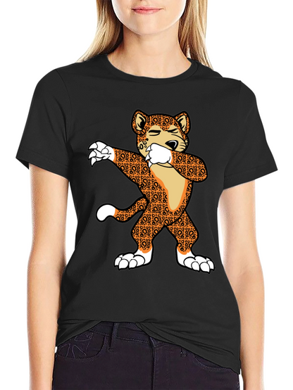 Dabbing Leopard Graphic T-Shirt